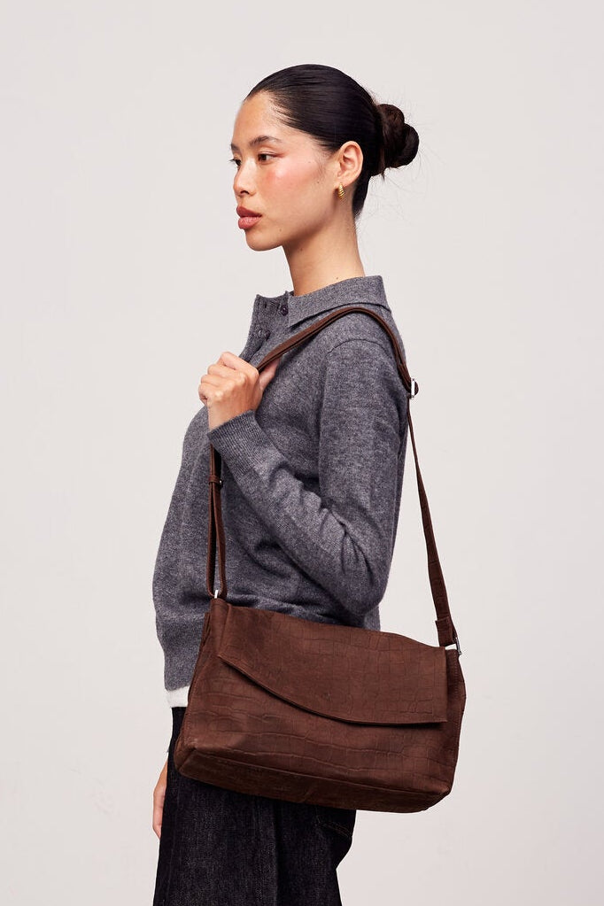 Capri Kelly skuldertaske - Chocolate